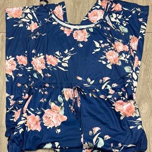 Blue floral romper